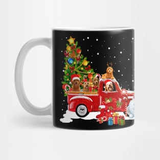 Red Truck Merry Christmas Tree Doodle Dog Christmas T-Shirt Mug